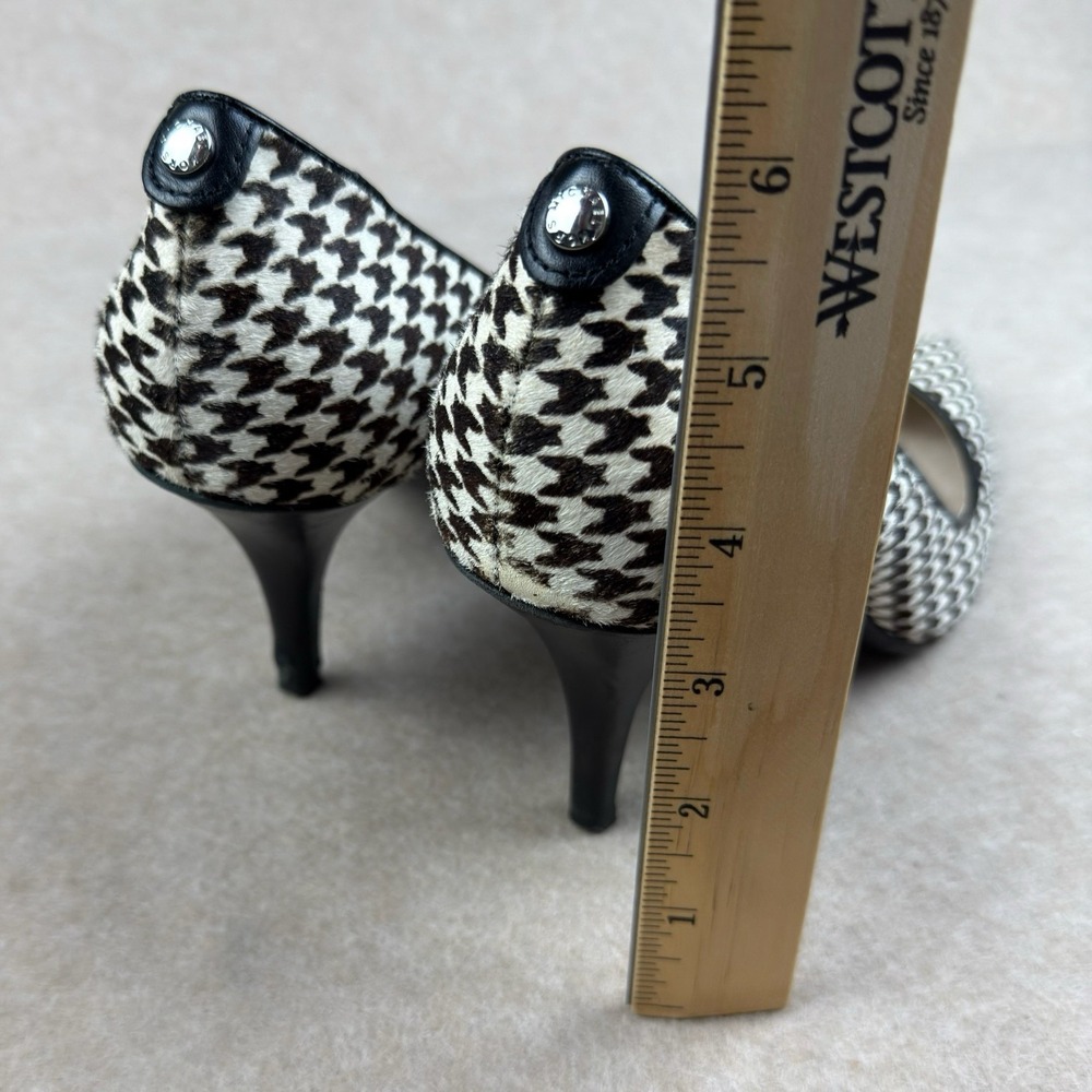 Michael Kors Heels Womens 9M Black White Houndstooth Dorothy MK-Flex Mid Pump - Picture 8 of 10